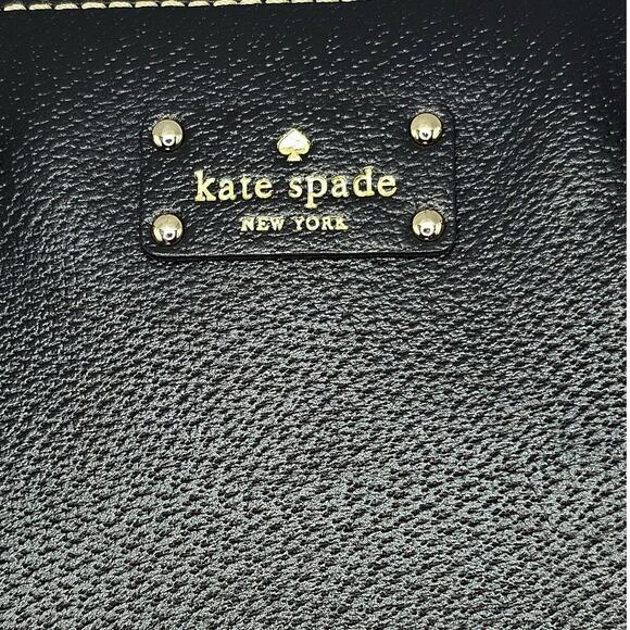 Kate Spade Black Wellesley Quinn Structured Leather Tote Purse - Picture 6 of 7